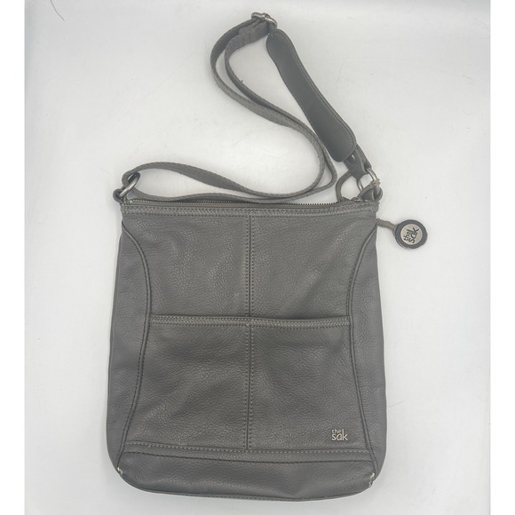 The Sak Handbags - THE SAK Lucia pebbled leather women's crossbody bag -Dark Grey